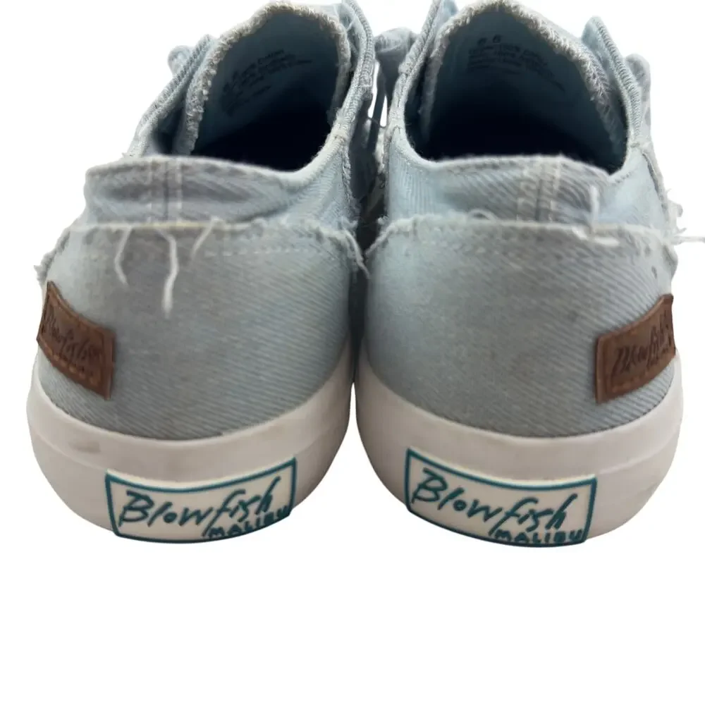 Blowfish Malibu Maxine Light Blue Canvas Comfy Slip On Sneakers Women's Size 6.5